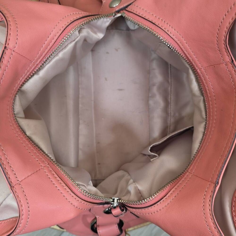 Coach Madison Maggie Woven Leather Shoulder Bag Salmon Pink F23385 Leather - Picture 15 of 16